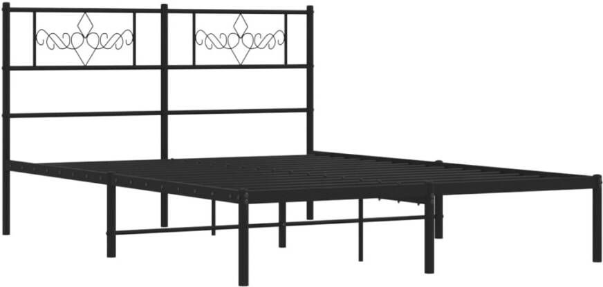 VidaXL -Bedframe-met-hoofdbord-metaal-zwart-160x200-cm - Foto 6
