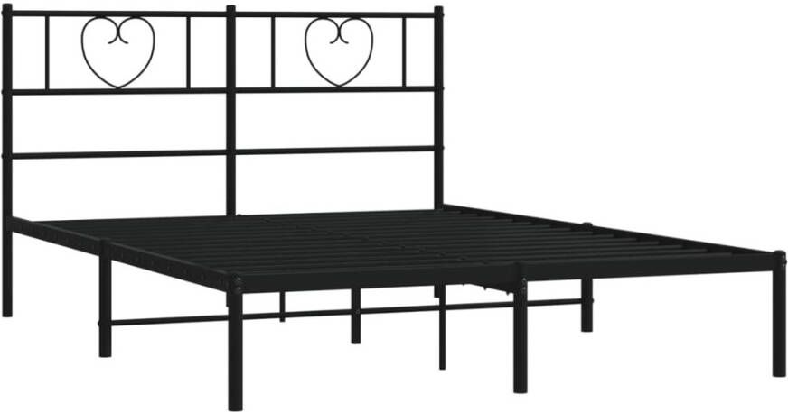 VidaXL -Bedframe-met-hoofdbord-metaal-zwart-160x200-cm - Foto 5