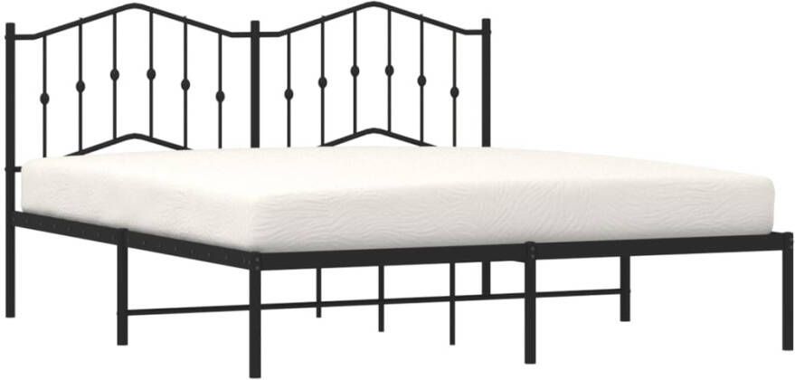 VidaXL -Bedframe-met-hoofdbord-metaal-zwart-160x200-cm - Foto 4