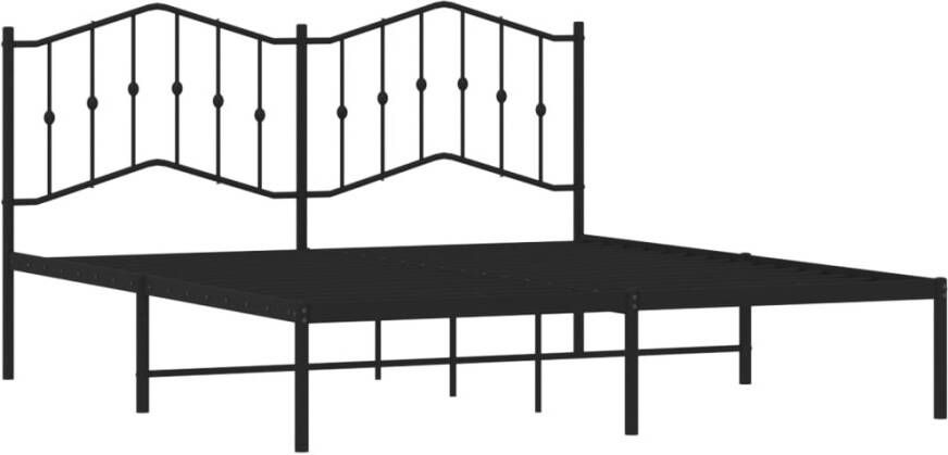 VidaXL -Bedframe-met-hoofdbord-metaal-zwart-160x200-cm - Foto 3