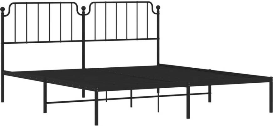 VidaXL -Bedframe-met-hoofdbord-metaal-zwart-160x200-cm - Foto 4