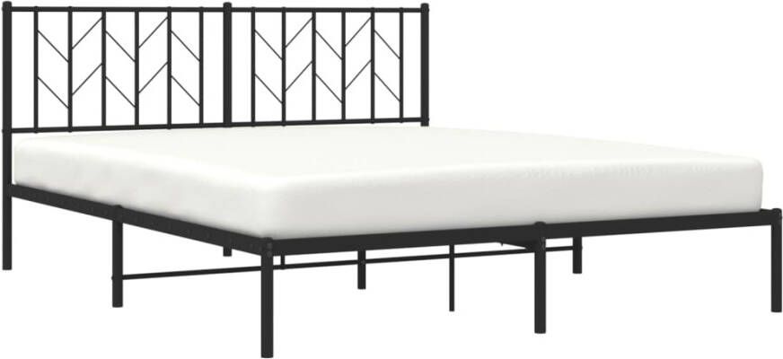 VidaXL -Bedframe-met-hoofdbord-metaal-zwart-160x200-cm