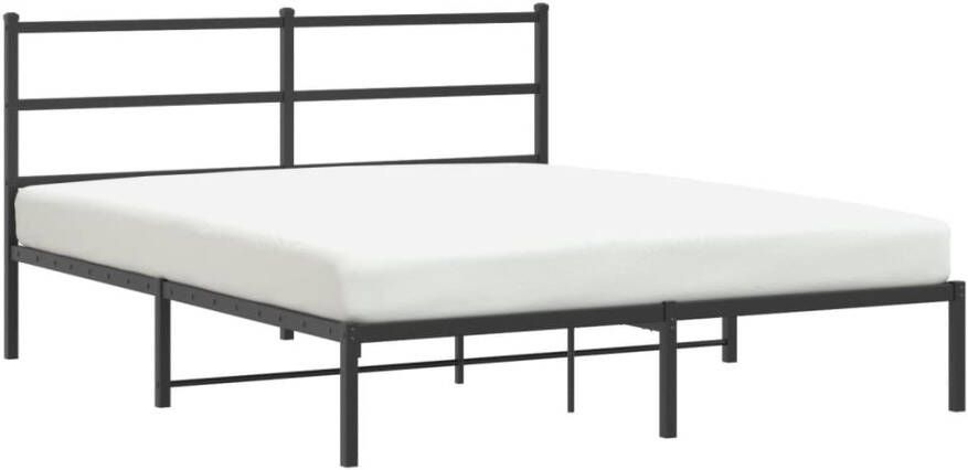 VidaXL -Bedframe-met-hoofdbord-metaal-zwart-160x200-cm - Foto 3