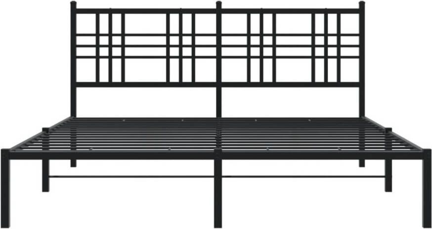VidaXL -Bedframe-met-hoofdbord-metaal-zwart-160x200-cm - Foto 2