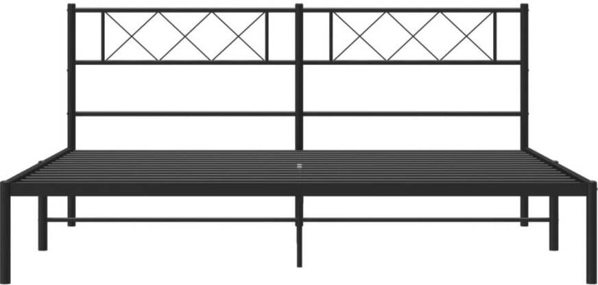 VidaXL -Bedframe-met-hoofdbord-metaal-zwart-200x200-cm - Foto 2
