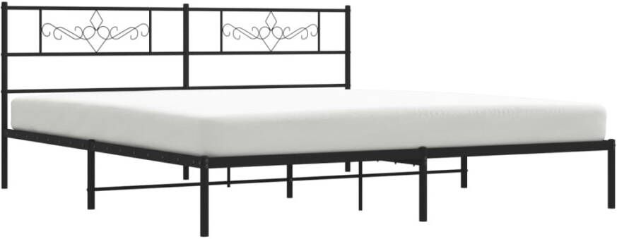 VidaXL -Bedframe-met-hoofdbord-metaal-zwart-200x200-cm - Foto 7
