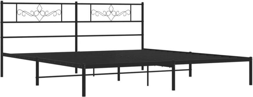 VidaXL -Bedframe-met-hoofdbord-metaal-zwart-200x200-cm - Foto 8