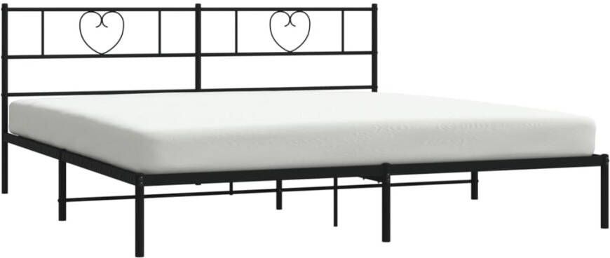 VidaXL -Bedframe-met-hoofdbord-metaal-zwart-200x200-cm - Foto 5