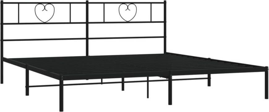 VidaXL -Bedframe-met-hoofdbord-metaal-zwart-200x200-cm - Foto 6