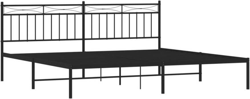 VidaXL -Bedframe-met-hoofdbord-metaal-zwart-200x200-cm