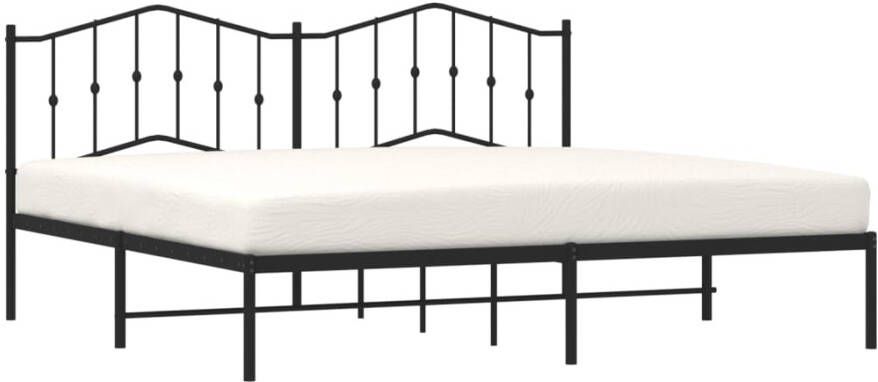 VidaXL -Bedframe-met-hoofdbord-metaal-zwart-200x200-cm