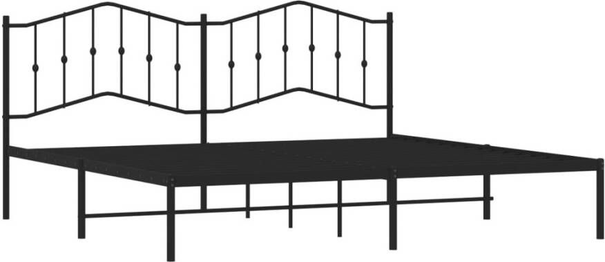 VidaXL -Bedframe-met-hoofdbord-metaal-zwart-200x200-cm - Foto 4