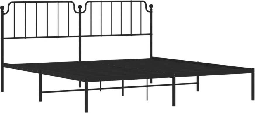VidaXL -Bedframe-met-hoofdbord-metaal-zwart-200x200-cm - Foto 5