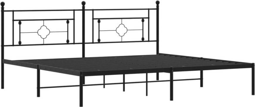 VidaXL -Bedframe-met-hoofdbord-metaal-zwart-200x200-cm - Foto 4