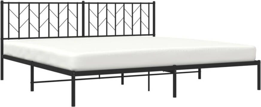 VidaXL -Bedframe-met-hoofdbord-metaal-zwart-200x200-cm