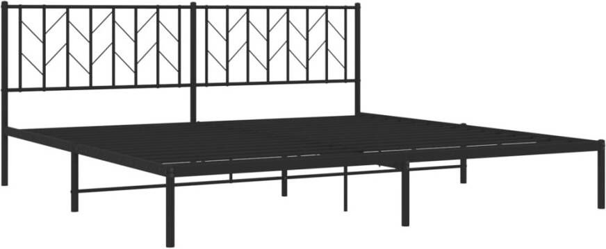 VidaXL -Bedframe-met-hoofdbord-metaal-zwart-200x200-cm - Foto 4