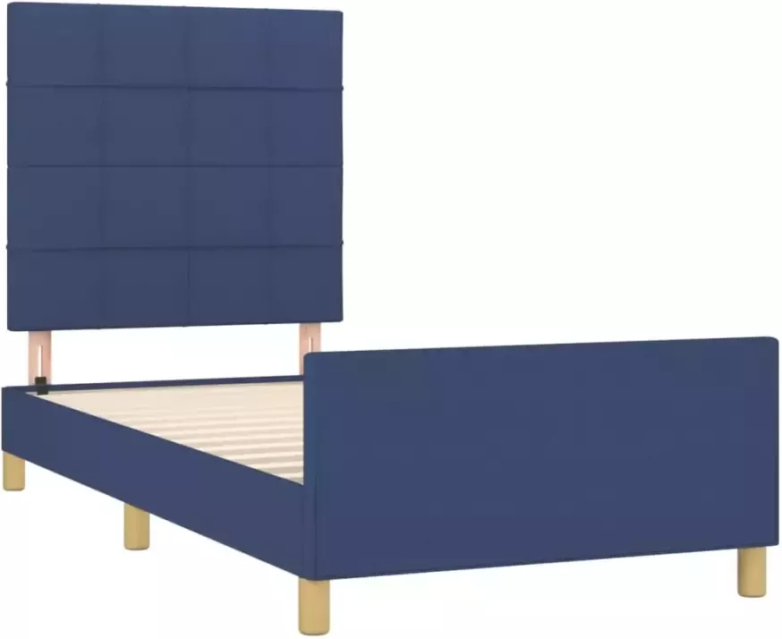 VidaXL -Bedframe-met-hoofdbord-stof-blauw-80x200-cm - Foto 5