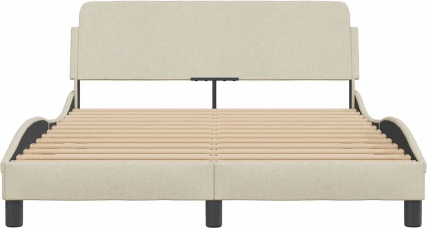 VidaXL Bedframe zonder matras 120x200 cm stof crÃ¨mekleurig - Foto 2
