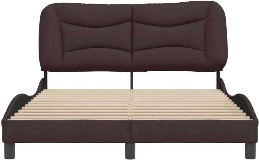 VidaXL -Bedframe-met-hoofdbord-stof-donkerblauw-140x190-cm - Foto 2