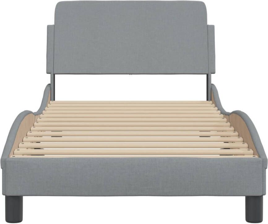 VidaXL -Bedframe-met-hoofdbord-stof-lichtgrijs-80x200-cm - Foto 2