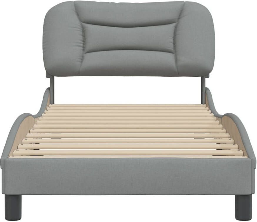 VidaXL -Bedframe-met-hoofdbord-stof-lichtgrijs-80x200-cm - Foto 2