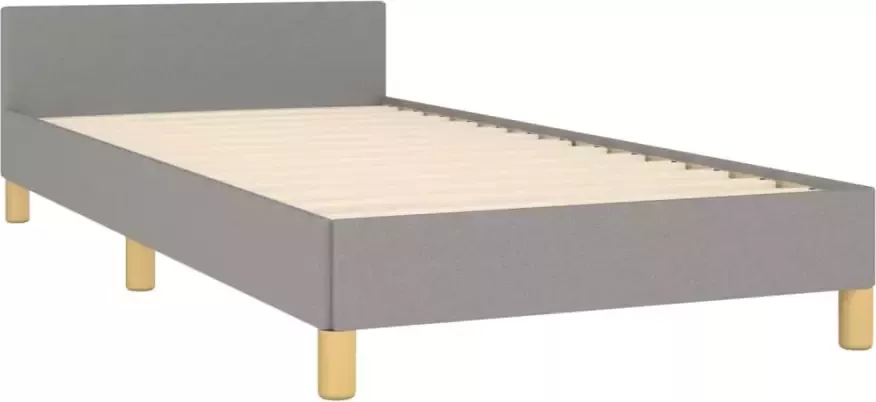 VidaXL -Bedframe-met-hoofdbord-stof-lichtgrijs-80x200-cm - Foto 4