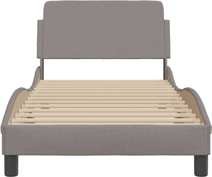 VidaXL Bedframe met hoofdeinde zonder matras 80x200 cm stof taupe - Foto 2