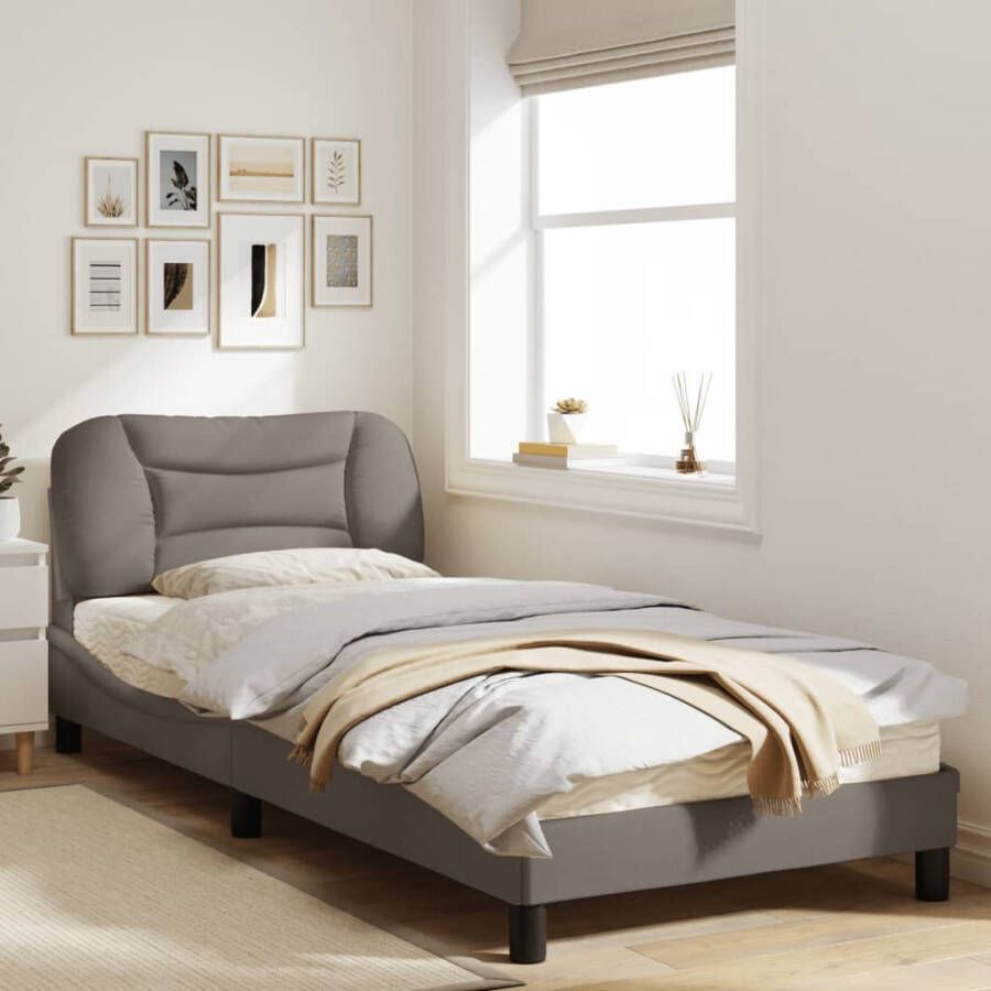 VidaXL Bedframe zonder matras Hvar 90x190 cm stof taupe
