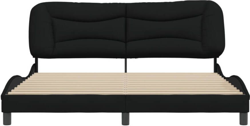 VidaXL -Bedframe-met-hoofdbord-stof-zwart-180x200-cm - Foto 2