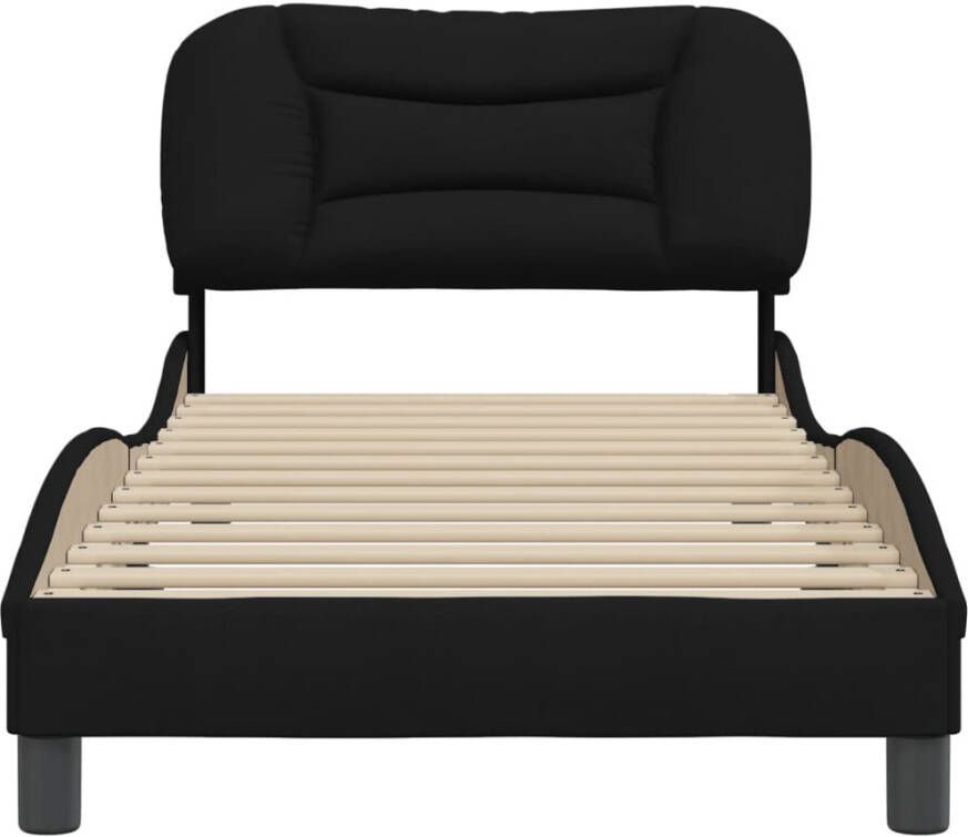 VidaXL -Bedframe-met-hoofdbord-stof-zwart-80x200-cm - Foto 2