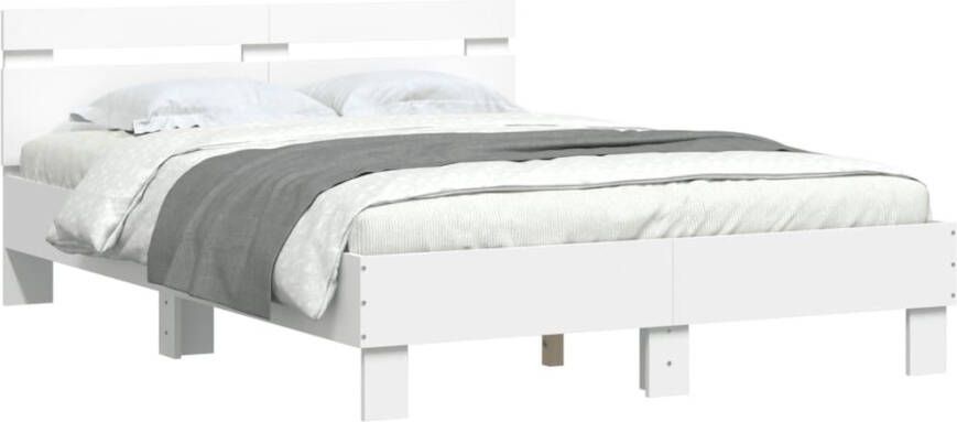 VidaXL -Bedframe-met-hoofdeinde-bewerkt-hout-wit-120x190-cm - Foto 3