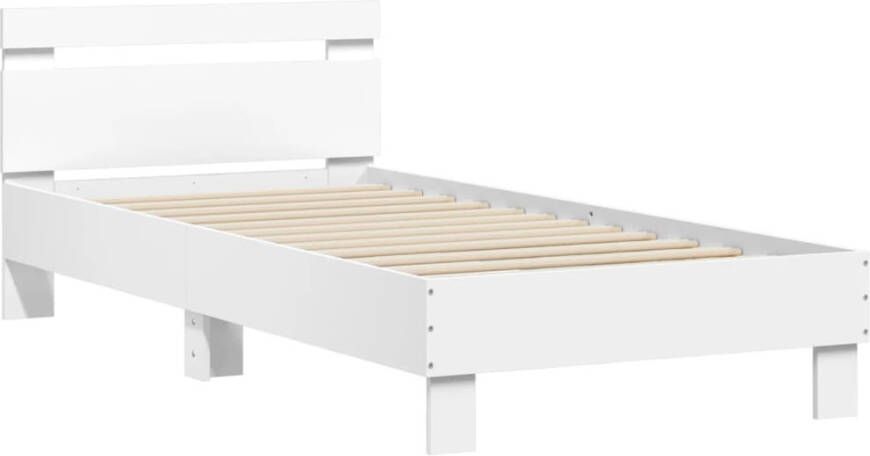 VidaXL -Bedframe-met-hoofdeinde-bewerkt-hout-wit-90x190-cm - Foto 7