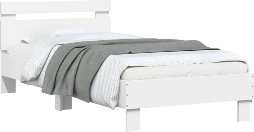 VidaXL -Bedframe-met-hoofdeinde-bewerkt-hout-wit-90x190-cm - Foto 6