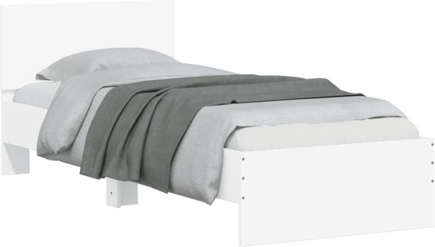 VidaXL -Bedframe-met-hoofdeinde-bewerkt-hout-wit-90x190-cm - Foto 5