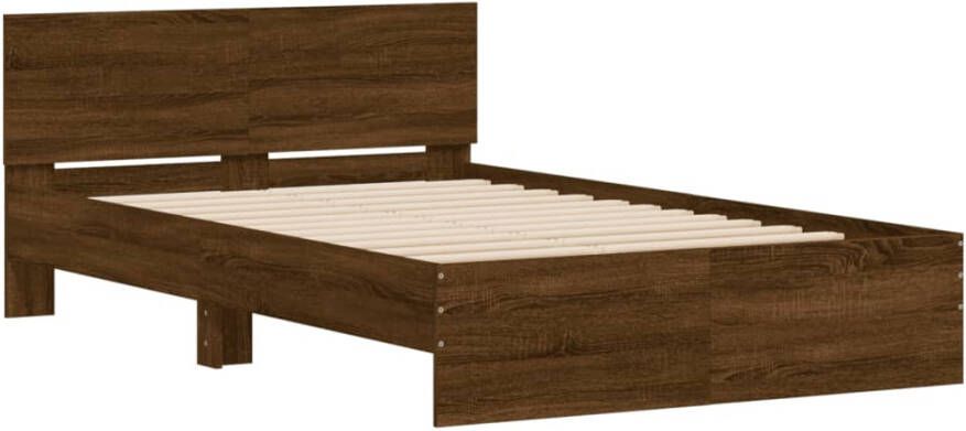 VidaXL -Bedframe-met-hoofdeinde-bruin-eikenkleurig-120x200-cm
