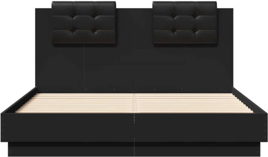 VidaXL -Bedframe-met-hoofdeinde-bruin-eikenkleurig-135x190-cm