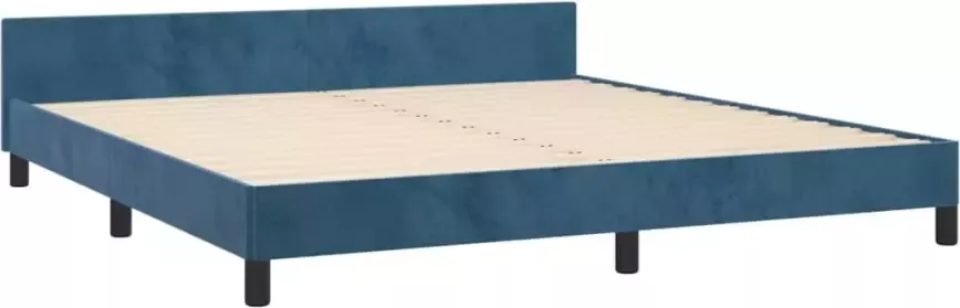 VidaXL -Bedframe-met-hoofdeinde-fluweel-donkerblauw-160x200-cm - Foto 4