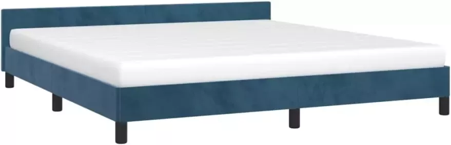 VidaXL -Bedframe-met-hoofdeinde-fluweel-donkerblauw-180x200-cm - Foto 4