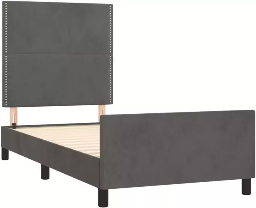 VidaXL -Bedframe-met-hoofdeinde-fluweel-donkergrijs-80x200-cm - Foto 5