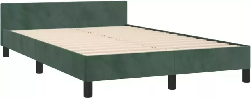 VidaXL -Bedframe-met-hoofdeinde-fluweel-donkergroen-120x200-cm - Foto 4