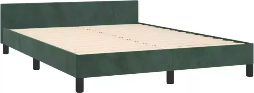 VidaXL -Bedframe-met-hoofdeinde-fluweel-donkergroen-140x190-cm - Foto 6