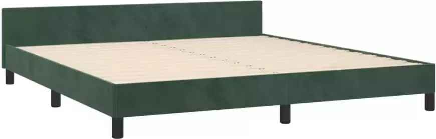 VidaXL -Bedframe-met-hoofdeinde-fluweel-donkergroen-160x200-cm - Foto 4