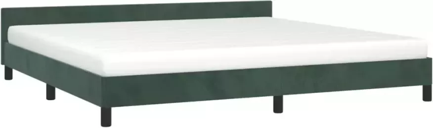 VidaXL -Bedframe-met-hoofdeinde-fluweel-donkergroen-200x200-cm - Foto 4