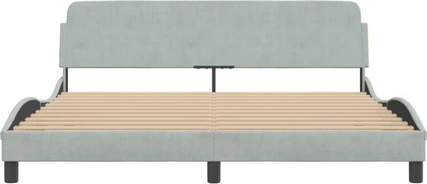VidaXL -Bedframe-met-hoofdeinde-fluweel-lichtgrijs-180x200-cm - Foto 3