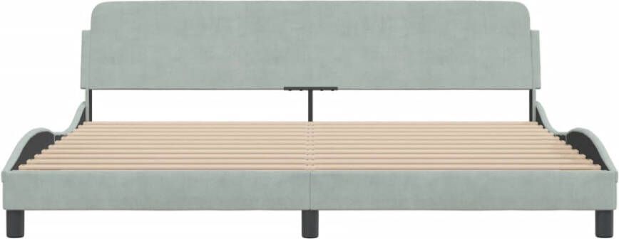 VidaXL -Bedframe-met-hoofdeinde-fluweel-lichtgrijs-200x200-cm - Foto 4