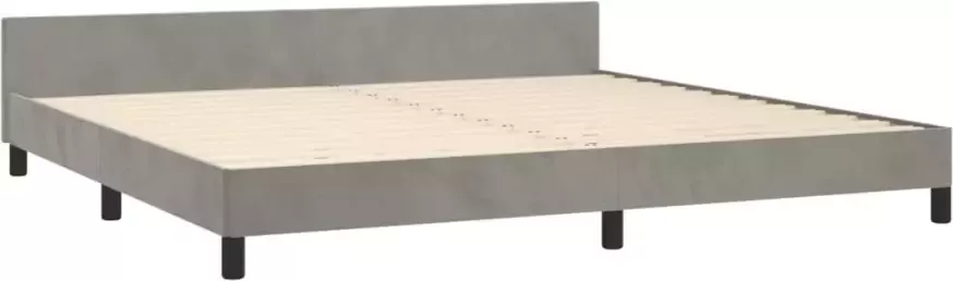 VidaXL -Bedframe-met-hoofdeinde-fluweel-lichtgrijs-200x200-cm - Foto 4