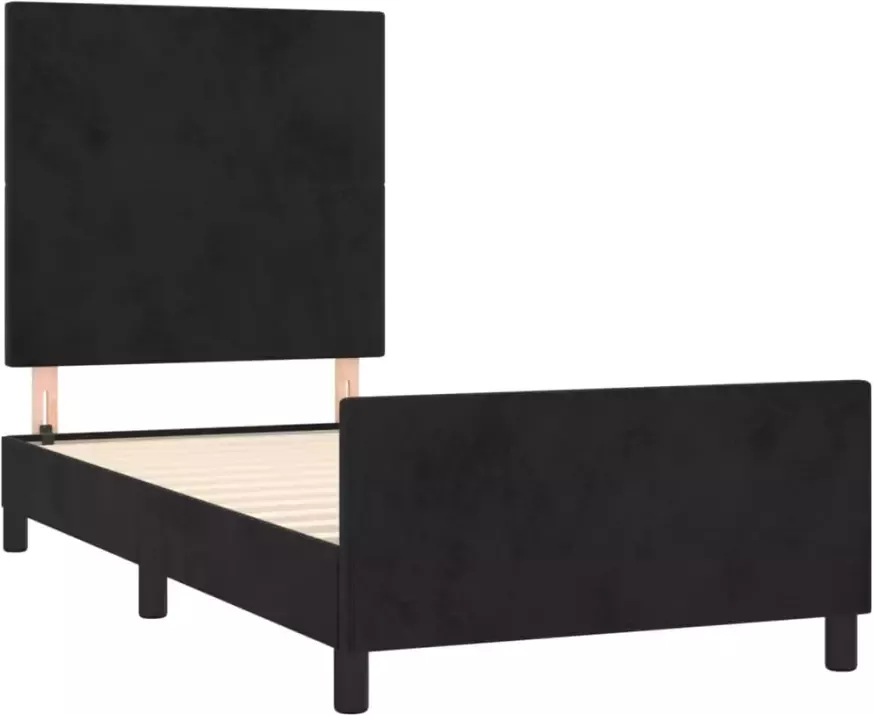 VidaXL -Bedframe-met-hoofdeinde-fluweel-zwart-100x200-cm - Foto 5