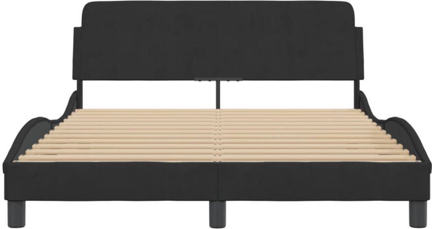 VidaXL -Bedframe-met-hoofdeinde-fluweel-zwart-140x200-cm - Foto 2