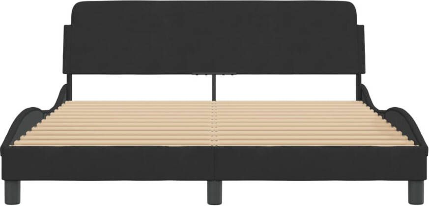 VidaXL -Bedframe-met-hoofdeinde-fluweel-zwart-160x200-cm - Foto 2
