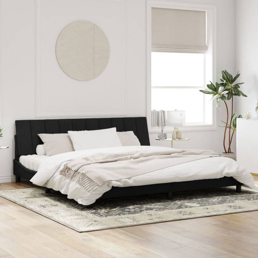 VidaXL Bedframe zonder matras Hanko 200x200 cm fluweel zwart
